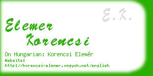 elemer korencsi business card
